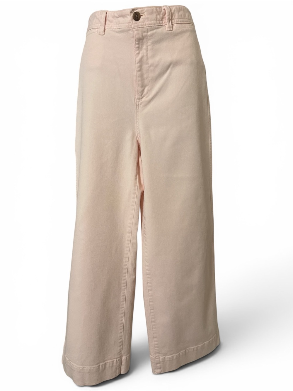 GAP Pink Crop High-Rise Wide Leg Jeans w/ Stretch-Women’s Size 10 - Picture 2 of 6